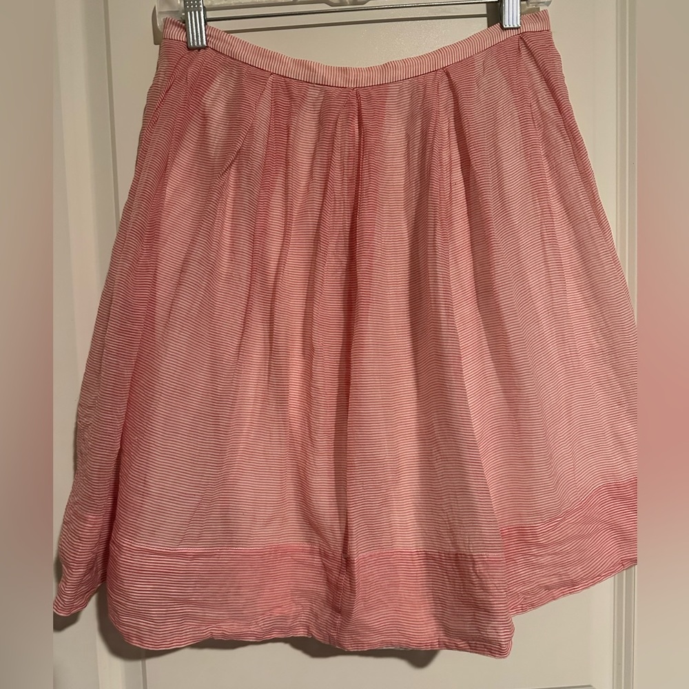 Talbots red and white striped skirt